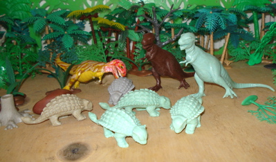 MARX Ankylosaurus T-Rex Dinosaur Toys