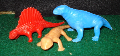 Vintage MPC Plateosaurus Blue colored plastic Dinosaur 1960s 