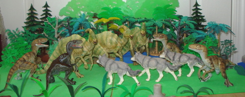 Papo, Parasaurolophus, Velociraptor, Dinosaur Toys