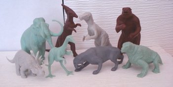 second series mold group, dinosaur toys, marx toys