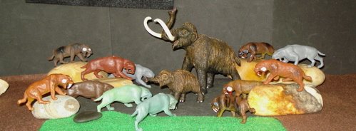 Mammoth, Smilodon, Marx, Inpro,  Dinosaur Toys