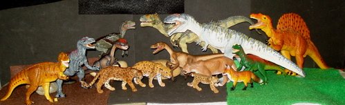 giganotosaurus, dilophosaurus, allosaurus, papo, Dinosaur Toys